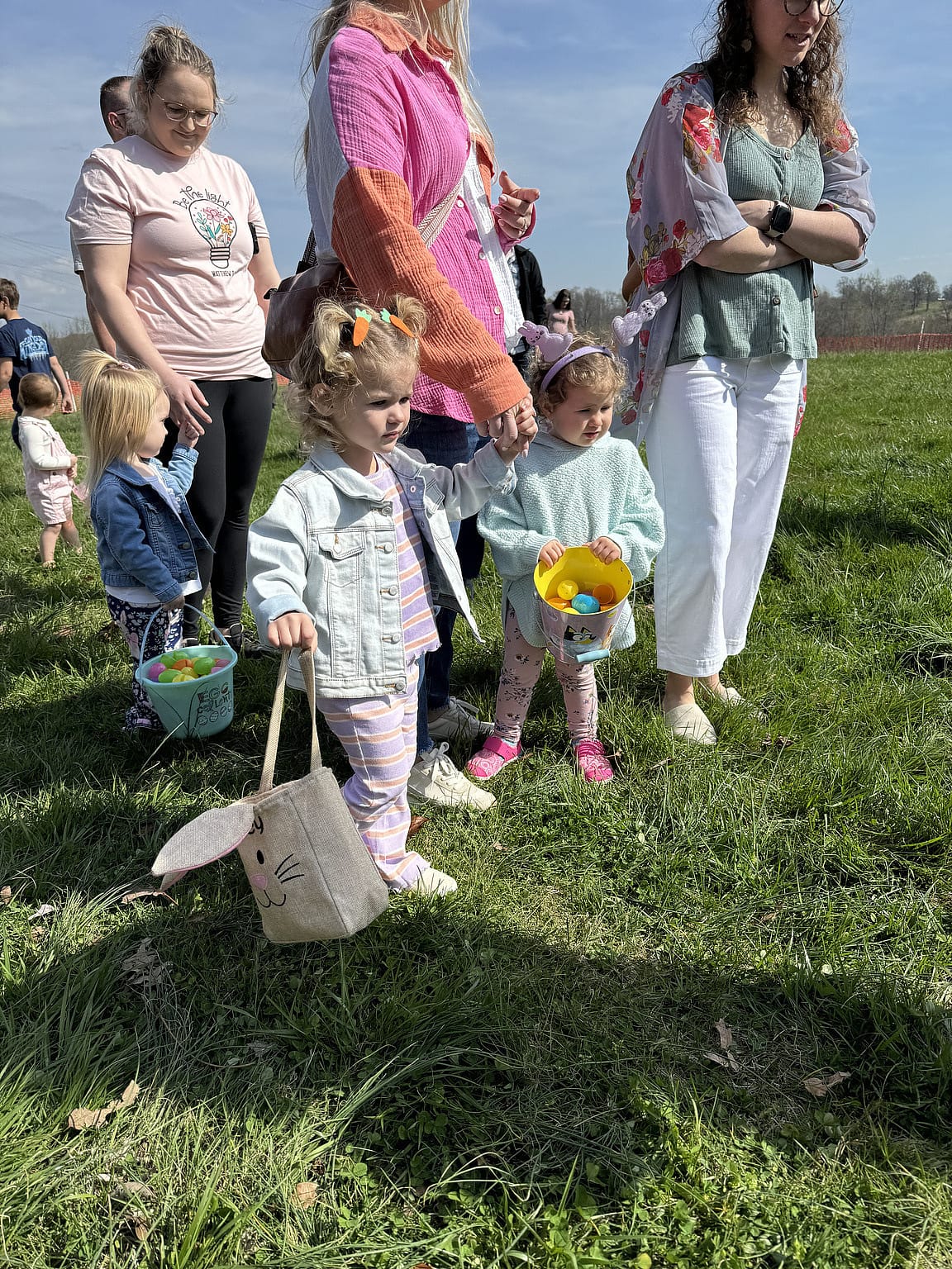 Easter egg hunting at the park