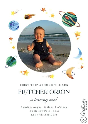 Fletcher's First Birthday Invite