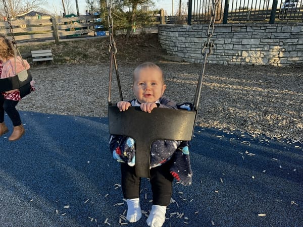 Fletcher's first time on a swing