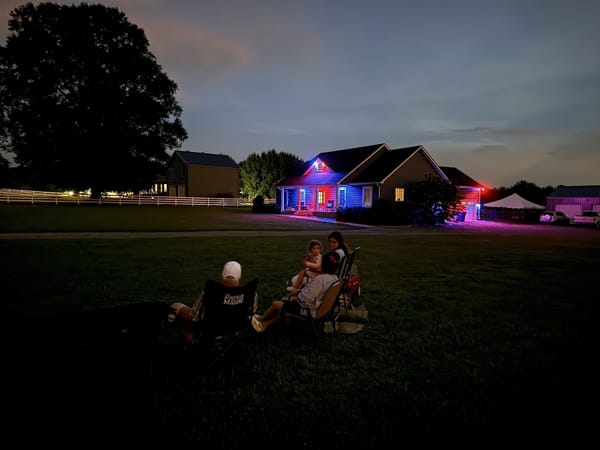 Gotta love being able to watch the lake’s big fireworks show from the front yard