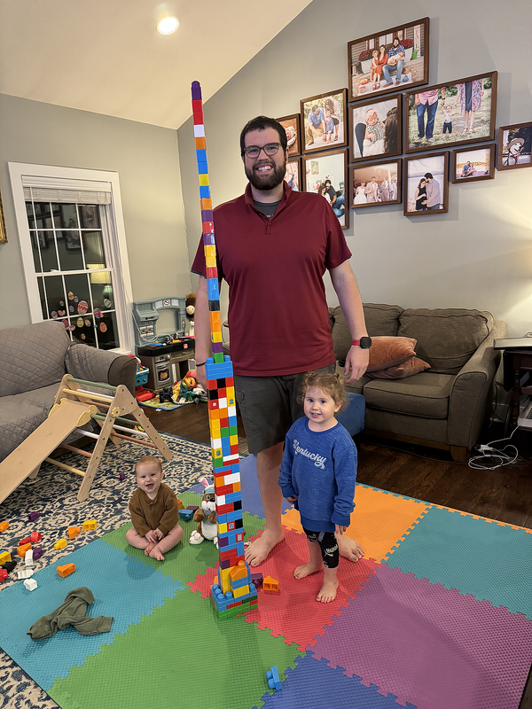 “Make me a real tall tower daddy”